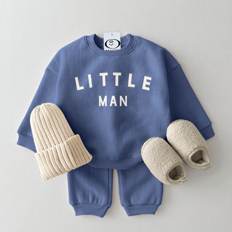 LITTLE MAN Baby 2 Piece Blue Set