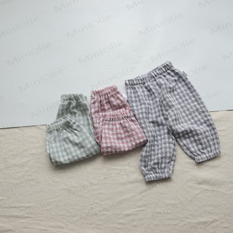  Baby Lovely Plaid Casual Jogger Pants - image 1