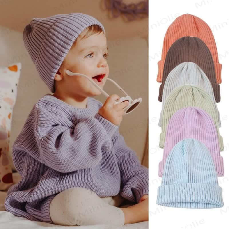 Baby Solid Color Simple Knitted Beanie - image 2