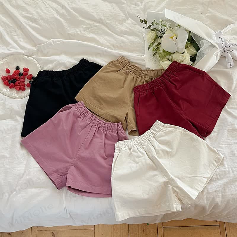 Kid Girl Solid Color Shorts  - image 1
