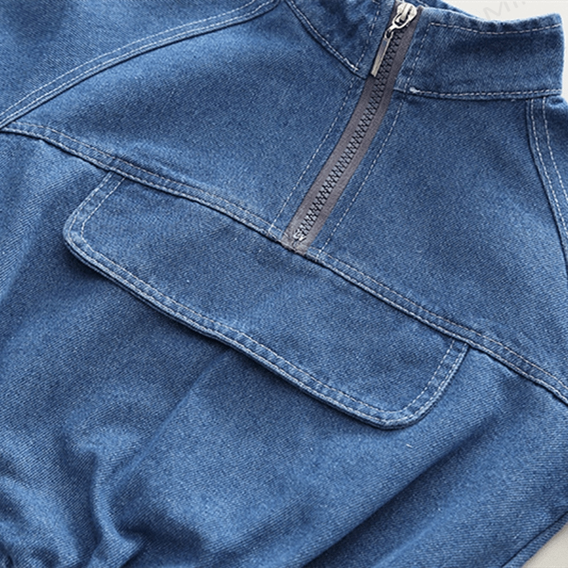 Toddler 2-Piece Zipper Denim Cool Set - image 4