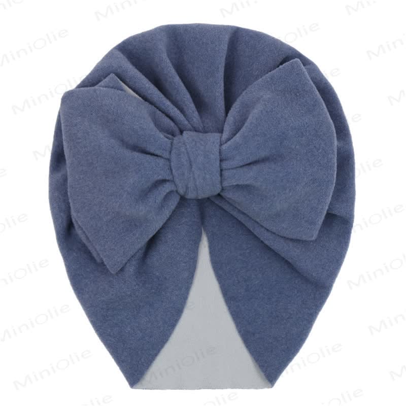 Baby Newborn Bow Solid Color Protector Hat - Blue - image 9