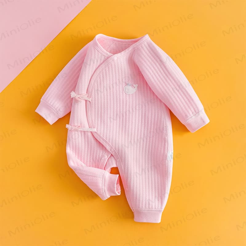 Baby Pink Bunny Whale Kimono Romper - image 5