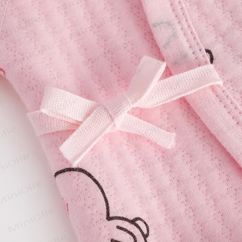 Baby Pink Bunny Whale Kimono Romper - image 4