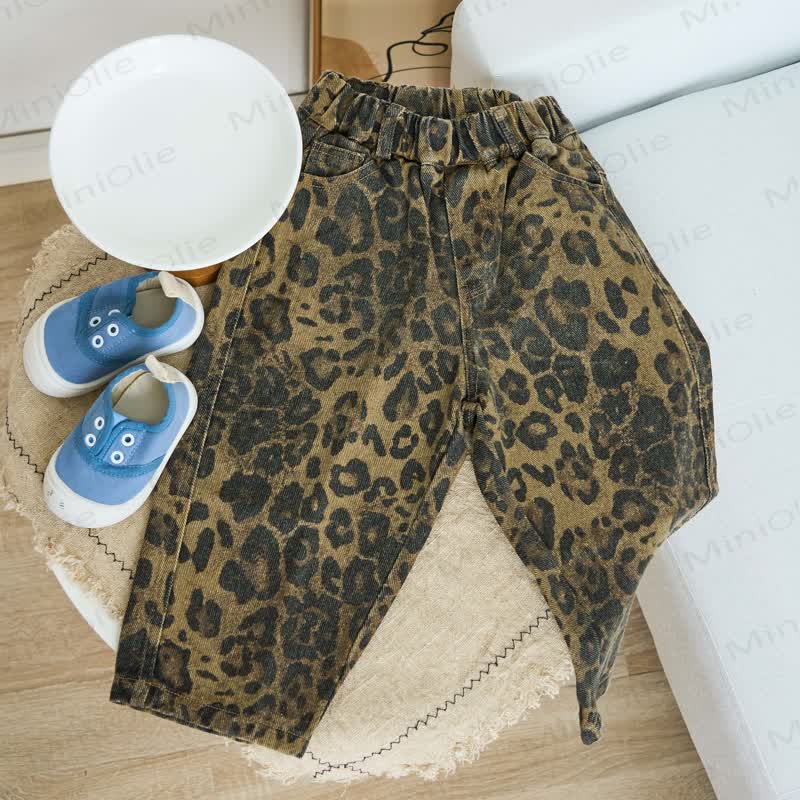 Kid Boy Leopard Print Jeans Pants - image 2