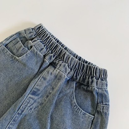 Toddler Boy Denim Embroidered Smile Pants - image 6