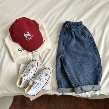 Kid Boy Loose Harem Jeans Pants - image 2