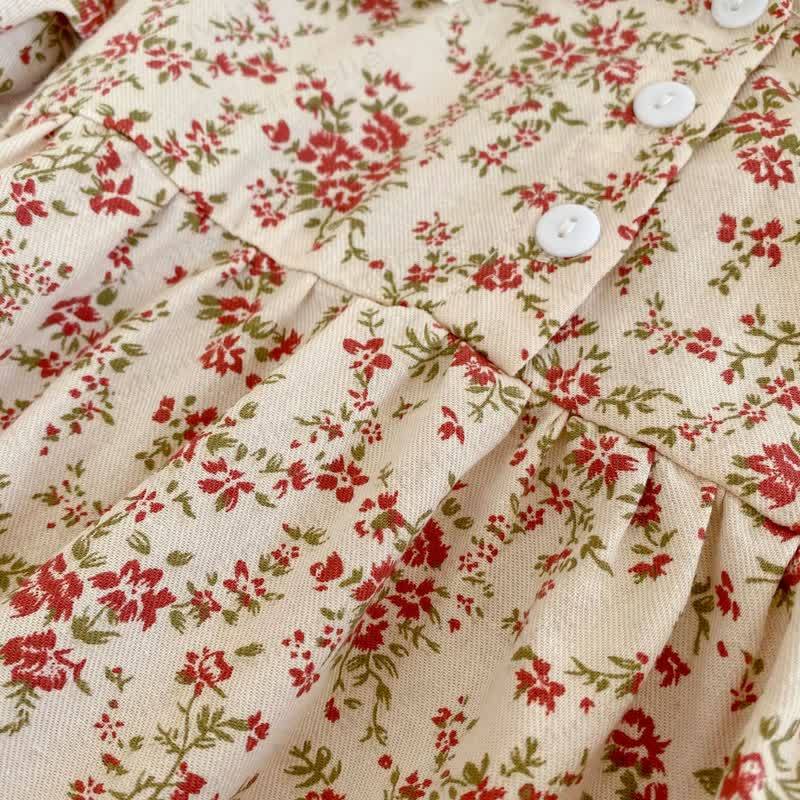 Baby Toddler Khaki Flower Lapels Bodysuit Dress - image 12