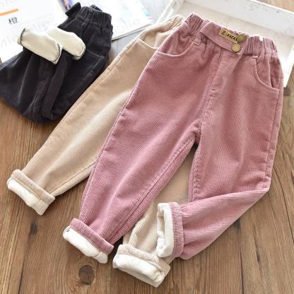 Kid Girl Stretch Velvet Corduroy Pants - image 1