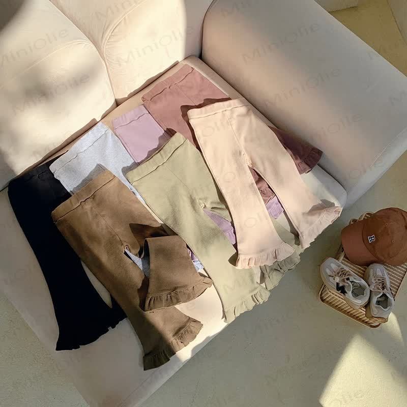 Toddler Solid Color Bell-bottomed Pants - image 2