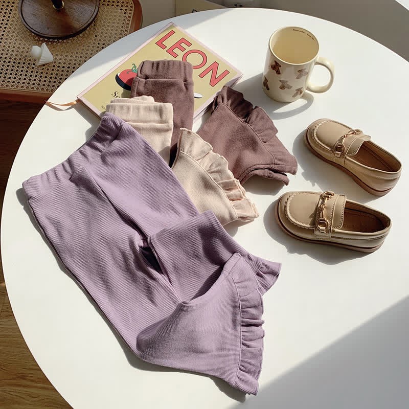 Toddler Solid Color Bell-bottomed Pants - image 6