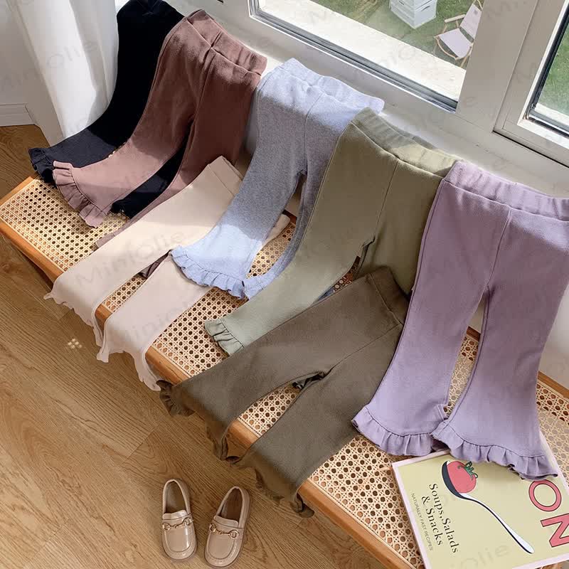 Toddler Solid Color Bell-bottomed Pants - image 3