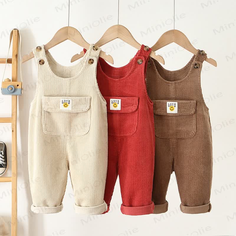 LOVE SMILE Toddler Corduroy Pocket Overalls - image 1