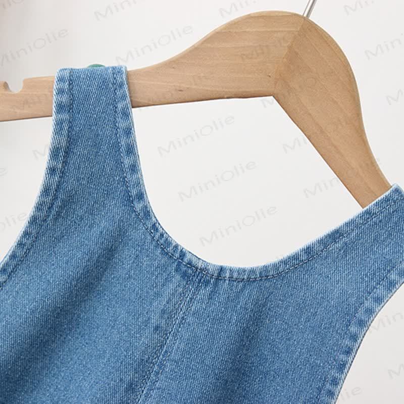 Toddler Double Pocket Fruit Denim Overalls - image 4