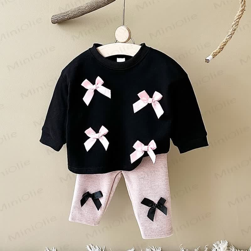 Baby 2-Piece Bow Lovely Casual Set - Black - 2-3T - image 5