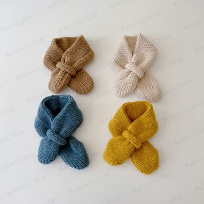 Baby Toddler Solid Color Knitted Scarf - image 5