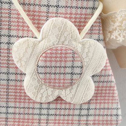 Baby Plaid Dress with Flower Bag - image 6