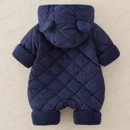 Baby Bear Hooded Cotton Padded Romper - image 11