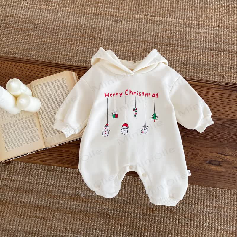 MERRY CHRISTMAS Baby Hooded Romper - image 9