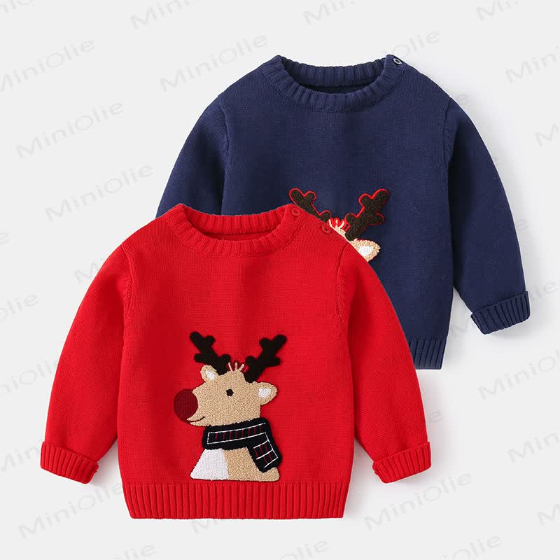 Baby Toddler Christmas Cartoon Dear Sweater - image 1