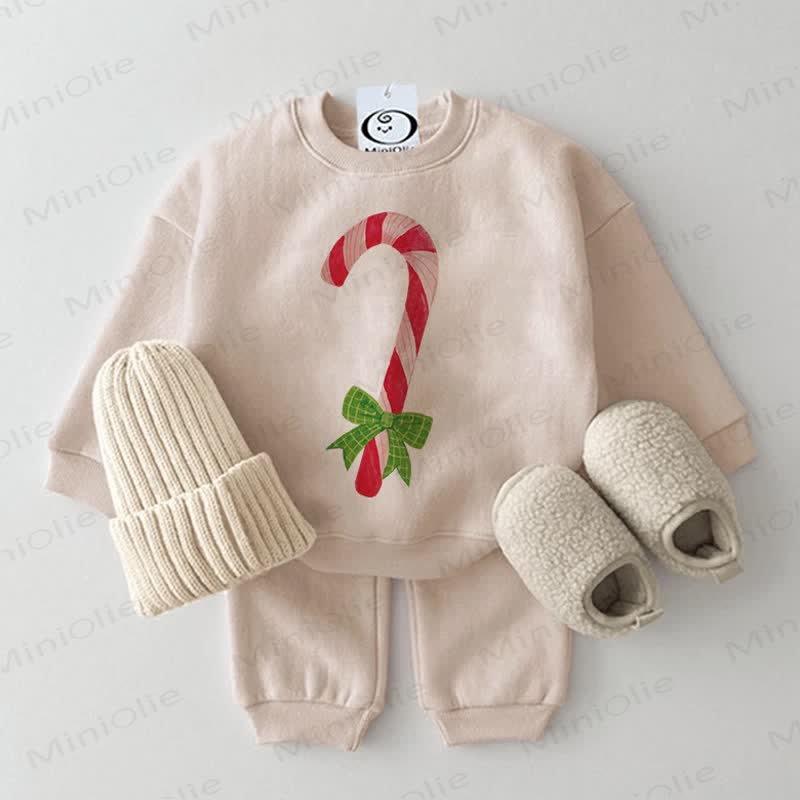 Baby 2-Piece Candy Cane Beige Set - Beige - 2-3T - image 1