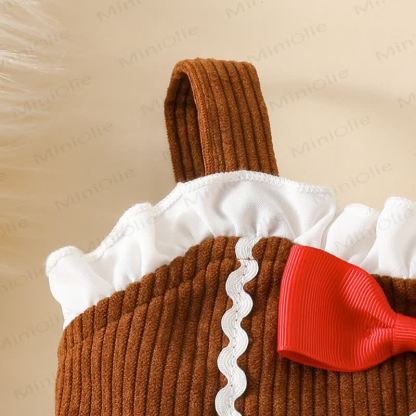 Baby Gingerbread Man Corduroy Bow Dress - image 4