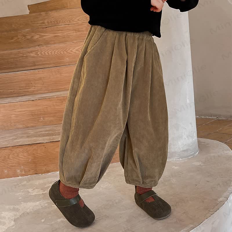 Toddler Corduroy Solid Color Loose Pants - image 1