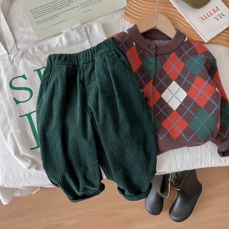 Toddler Boy Corduroy Solid Color Pants - image 2