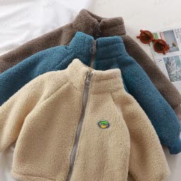 Baby Stand Collar Plush Jacket - image 1