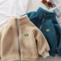 Baby Stand Collar Plush Jacket - image 5