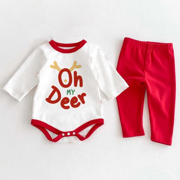 OH MY DEER Baby 2Piece Red Set MiniOlie