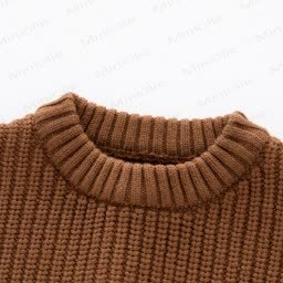 Kid Solid Color Crew Neck Viintage Sweater - image 6