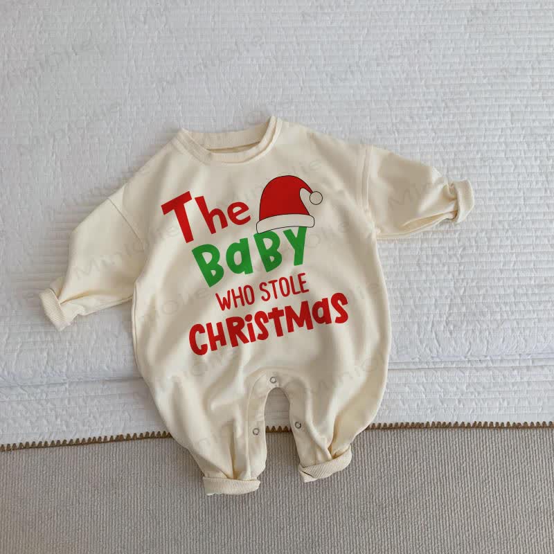 THE BABY WHO STOLE CHRISTMAS Baby Beige Romper - Beige - 2-3T - image 1