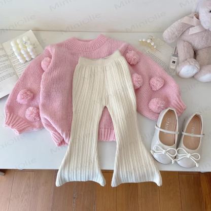 Toddler Girl Hairball Sweater or Bell-bottomed Pants - Pink Sweater (No Pants) - 10Y - image 1