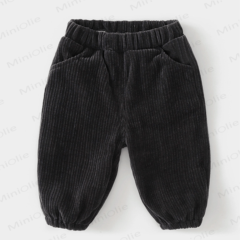 Baby Bear Duck Corduroy Jogger Pants - Dark Grey - 3-5T - image 2