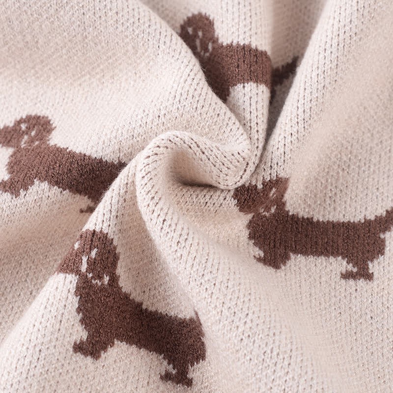 Baby Cute Dog Print Knit Romper