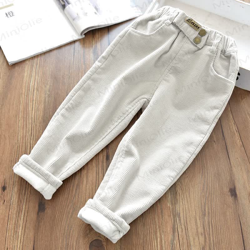 Kid Girl Stretch Velvet Corduroy Pants - Apricot - 10Y - image 10