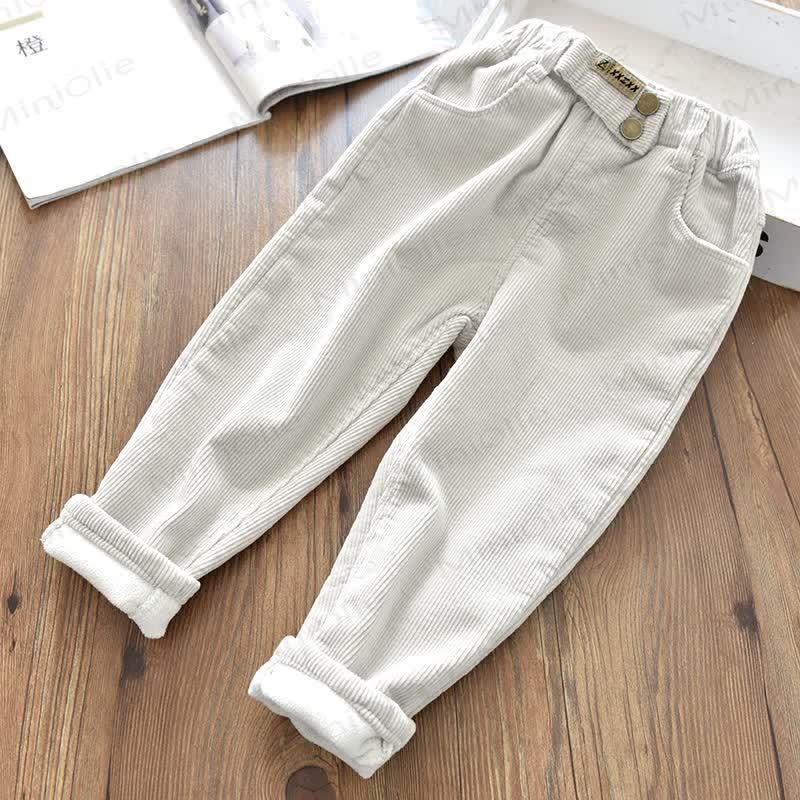 Kid Girl Stretch Velvet Corduroy Pants - Apricot - 10Y - image 10
