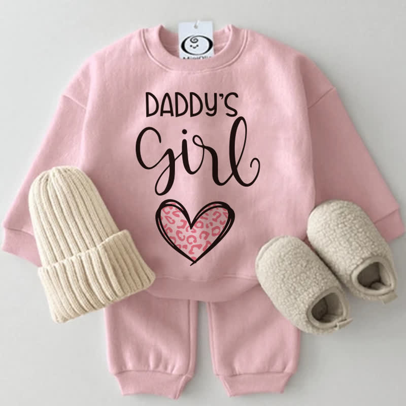 DADDY'S GIRL Baby Pink Sweatshirt 2-piece Set - Pink - 2-3T - image 1