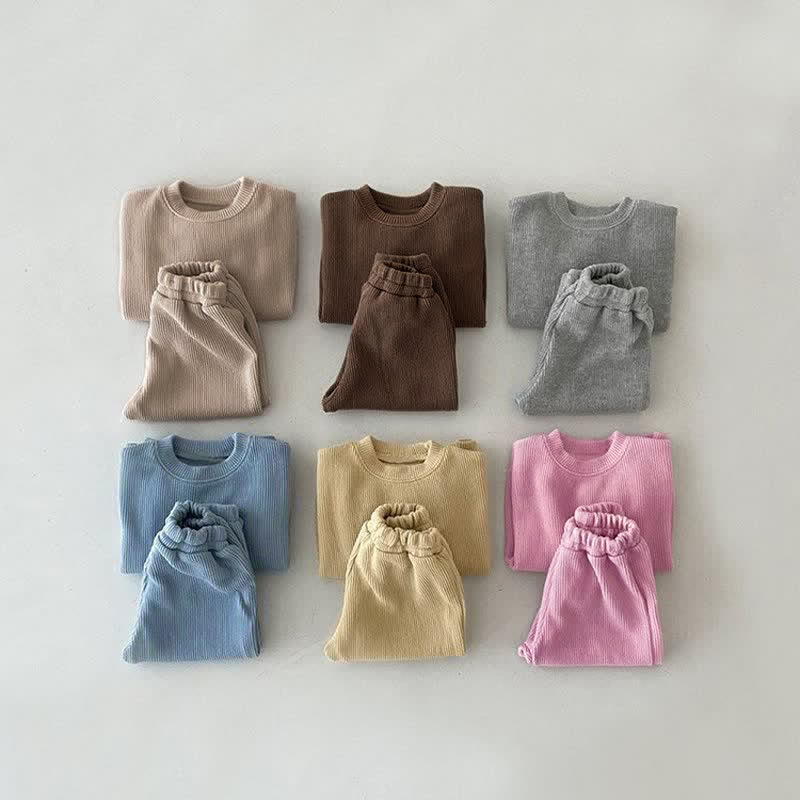 Baby Toddler Solid Color Casual 2 Pieces Set - image 1