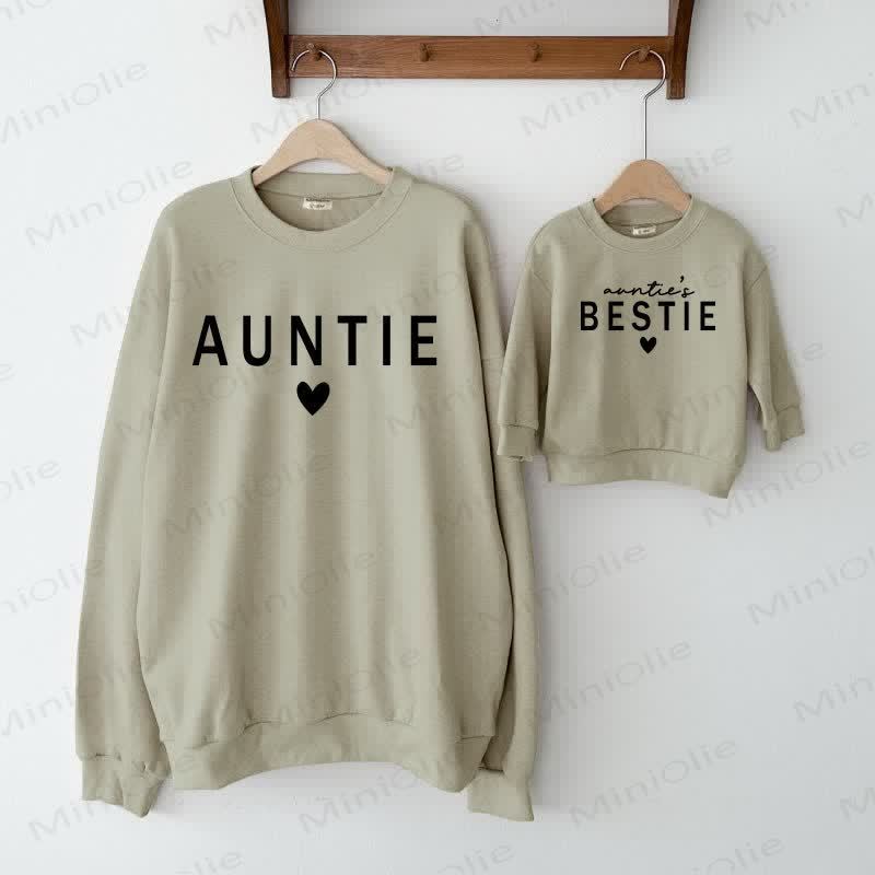 AUNTIE/AUNTIE'S BESTIE Grey Green Family Sweatshirt  - Grey Green - Adult Sweatshirt: XL - image 1