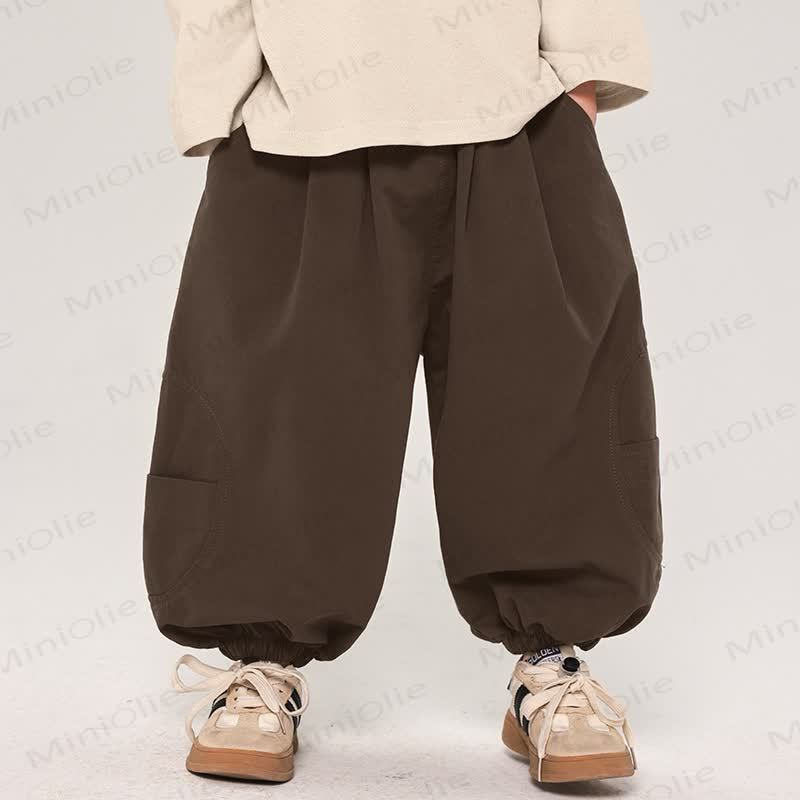 Toddler Plain Design Loose Jogger Pants - Brown - 10Y - image 1