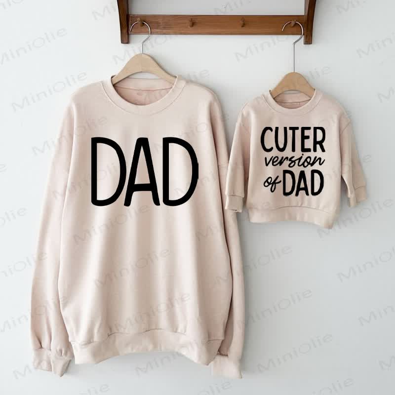 DAD/CUTER VERSION OF DAD Daddy And Me Family Sweatshirt - Beige - Adult Sweatshirt: XL - image 1