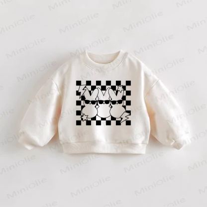 Baby Toddler Checkerboard Rabbit Sweatshirt - Cream - 3-5T - image 1
