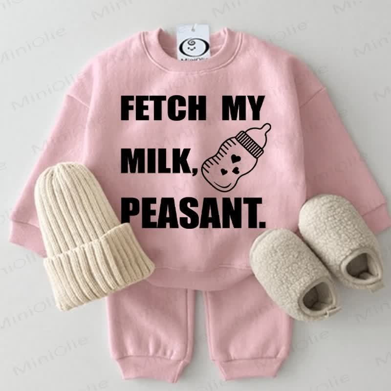 FETCH MY MILK PEASANT Baby Funny 2-piece Set - Pink - 2-3T - image 3