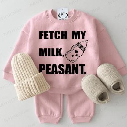 FETCH MY MILK PEASANT Baby Funny 2-piece Set - Pink - 2-3T - image 3