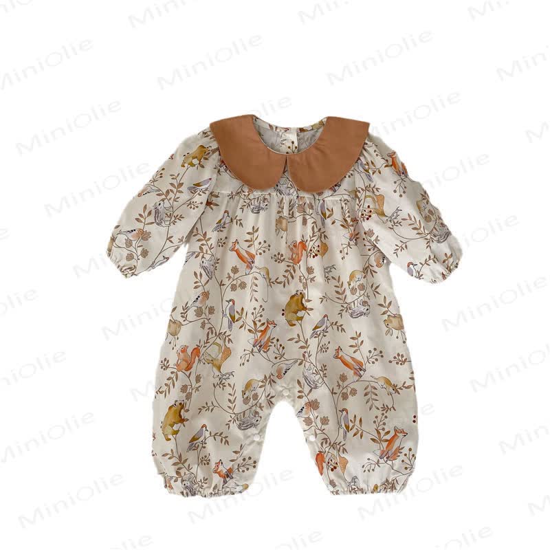 Baby Floral Animal Peter Pan Collar Romper - image 6