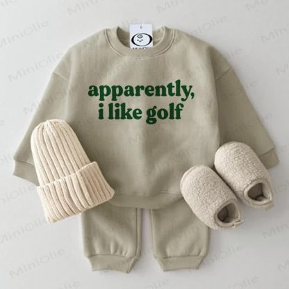 APPARENTLY I LIKE GOLF Baby 2-Piece Set - Grey Green - 2-3T - image 1