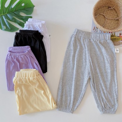 Baby Modal Solid Color Basic Soft Pants - image 2