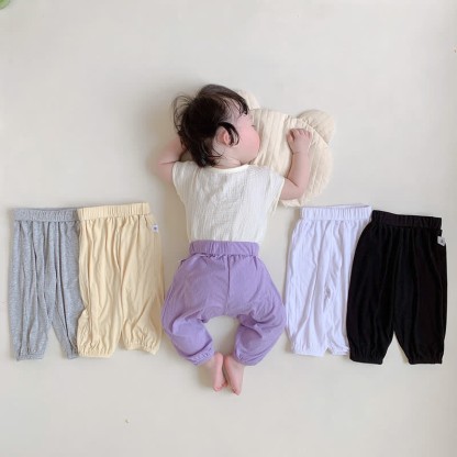 Baby Modal Solid Color Basic Soft Pants - image 1